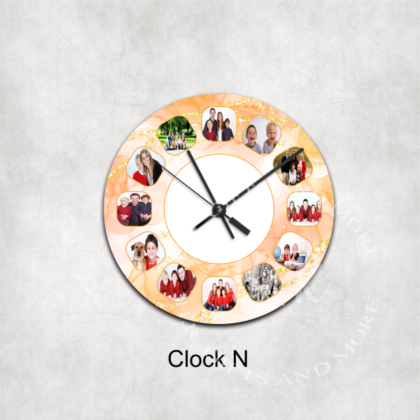Colourful Personalised Photo Number Glass Wall Clock - Image 14