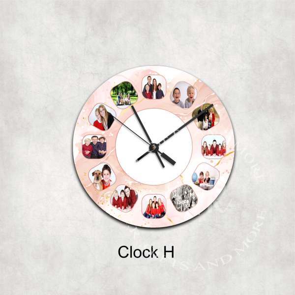 Colourful Personalised Photo Number Glass Wall Clock - Image 8
