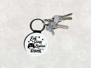 Eat Sleep Game Repeat Keyring