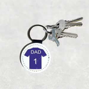 Number 1 Football Leather Keyring