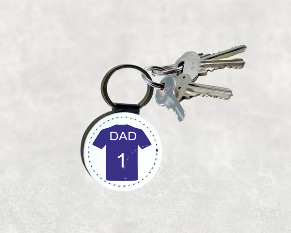 Number 1 Football Leather Keyring