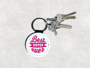 Best Sister Ever Leather Keyring