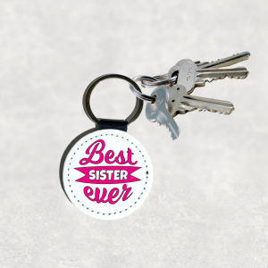Best Sister Ever Leather Keyring