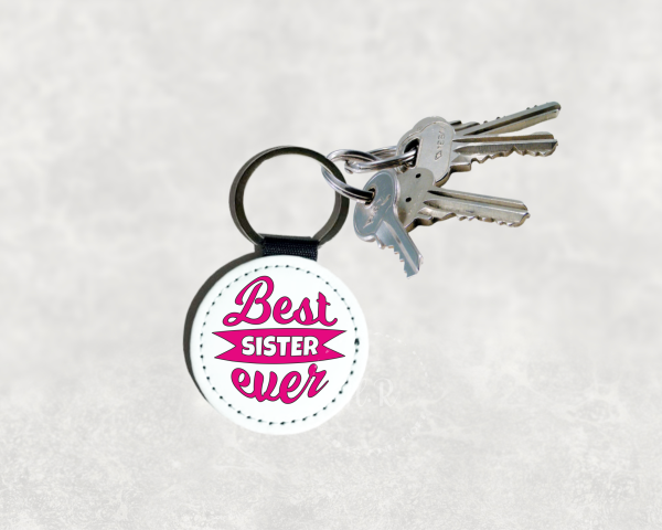 Best Sister Ever Leather Keyring