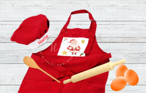 Personalised Children's Christmas Aprons Red or Blue