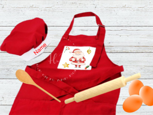 Personalised Children's Christmas Aprons Red or Blue