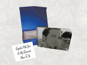 Personalised Photo Crystal Block Together With You Are My Favourite Place To Be