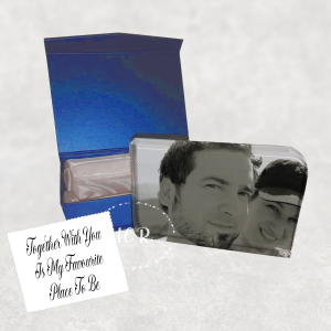 Personalised Photo Crystal Block Together With You Are My Favourite Place To Be