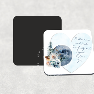 I Love You Quote Heart Flower Coaster
