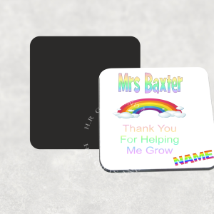 Personalised Rainbow Teacher Coaster