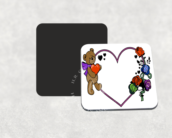 Rose Teddy Bear Coaster