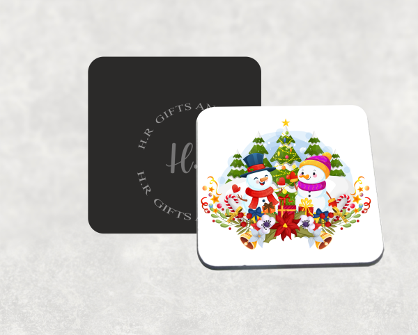 Personalised Snowman Family Coasters - Image 2