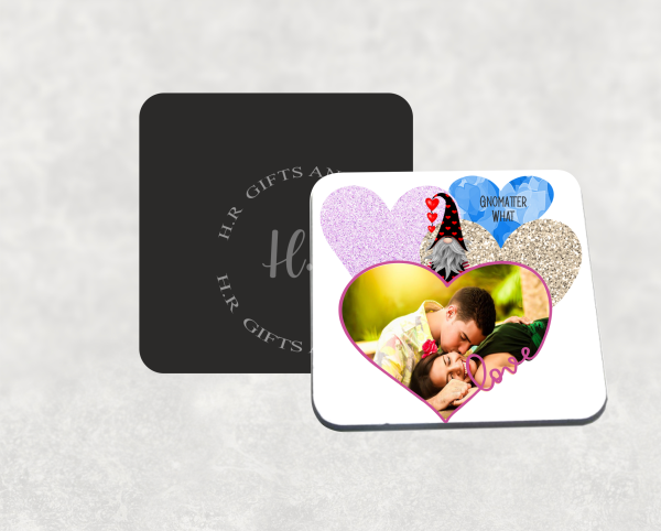 Personalised Photo I Love You Gnomatter What Coaster