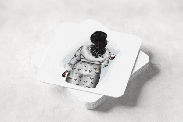 Personalised Cosy Dressing Gown Girl Coaster