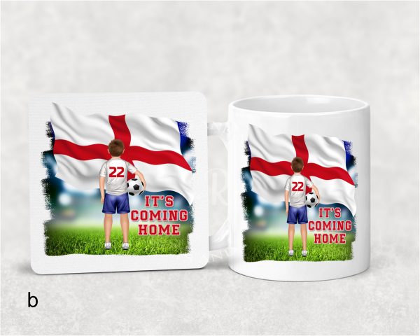 Personalised Football It's Coming Home Mug and Coaster Set - Image 3