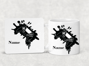 Gifts for Brother Personalised Game Controller Mug and Coaster Set