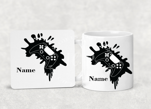 Personalised Game Controller Mug and Coaster Set