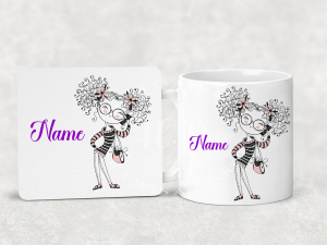 Home Accessories Personalised Girl Mug and Coaster Set