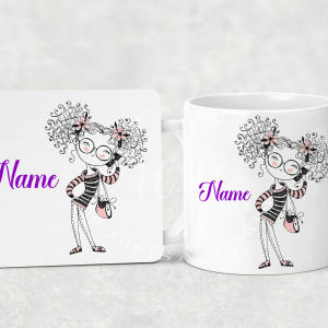 Personalised Girl Mug and Coaster Set