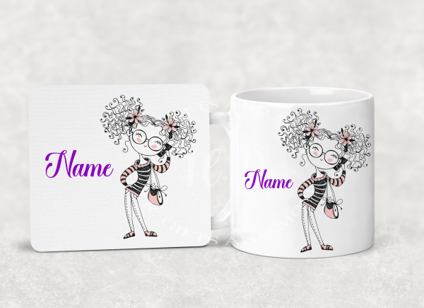 Personalised Girl Mug and Coaster Set