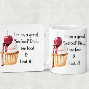 Seefood Diet Mug and Coaster Set