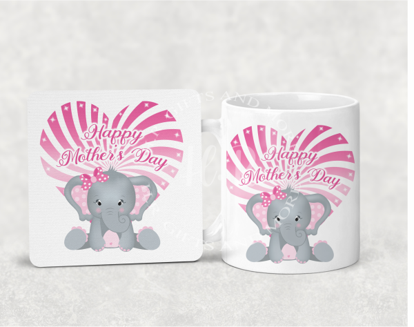 Mother's Day Elephant Mug and Coaster Set