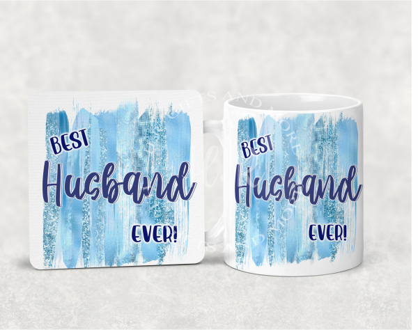 Personalised Best Husband/Boyfriend/Happy Father's Day Mug and Coaster Set - Image 3