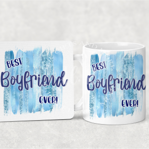 Personalised Best Husband/Boyfriend/Happy Father's Day Mug and Coaster Set