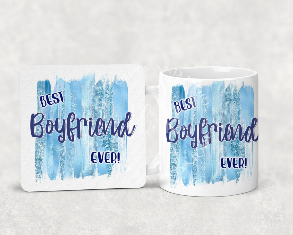 Personalised Best Husband/Boyfriend/Happy Father's Day Mug and Coaster Set
