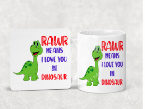 Home Accessories Personalised Dinosaur Mug and Coaster Set