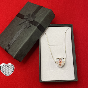 Personalised Heart Beaded Photo Charm