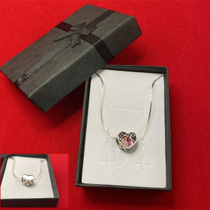 Personalised Sterling Silver Photo Heart Charm with Heart Holes