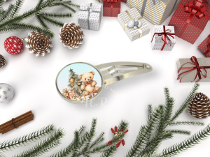 Christmas Teddy Hair Clip