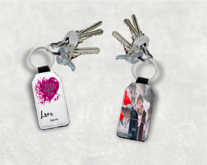 Personalised Happy Valentine's Day Photo Leather Keyring