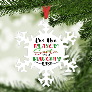 I'm The Reason Santa Has A Naughty List Bauble
