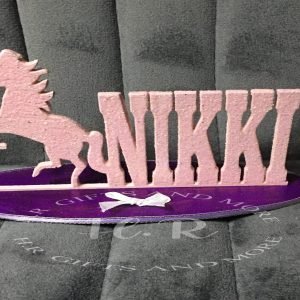 Handmade Wooden Unicorn Name Plaque