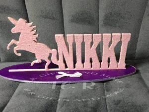 Home Handmade Wooden Unicorn Name Plaque