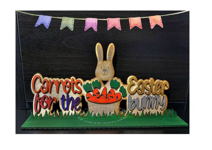 Carrots for the Easter Bunny Wooden Stand