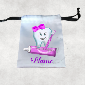 Personalised Tooth Satin Bag