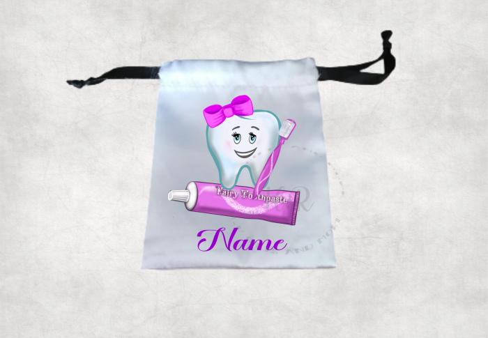 Personalised Tooth Satin Bag