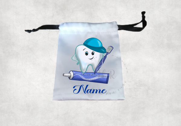 Personalised Tooth Satin Bag - Image 2