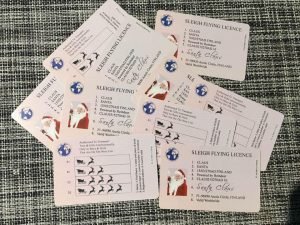 Santa Flying Premade Card