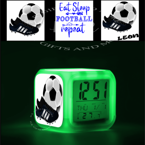 Personalised Football Colour Changing Alarm Clock