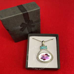 Rose Skull Button Pendant