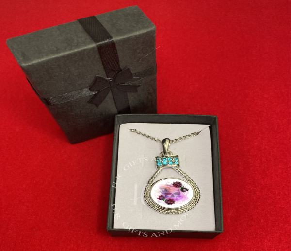 Rose Skull Button Pendant