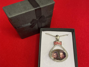 Christening Personalised Photo Button Pendant