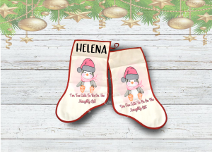 Personalised Christmas Penguin Stocking