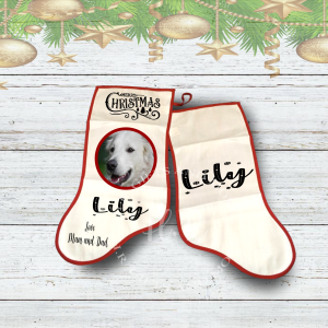 Personalised Happy Christmas Pet Photo Christmas Stocking