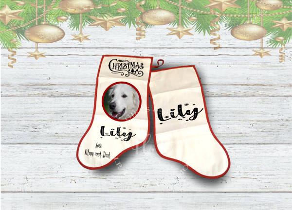 Personalised Happy Christmas Pet Photo Christmas Stocking