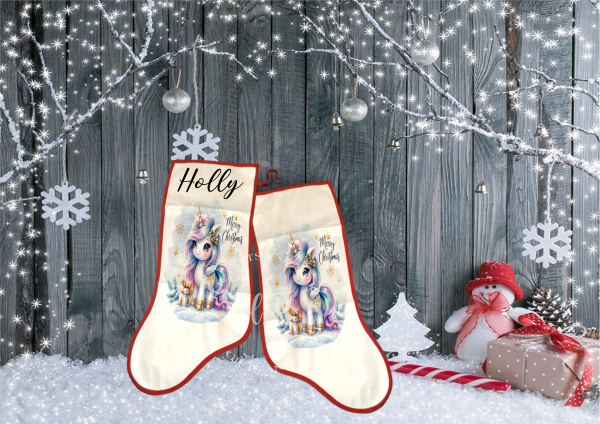 Personalised Christmas Unicorn Stocking